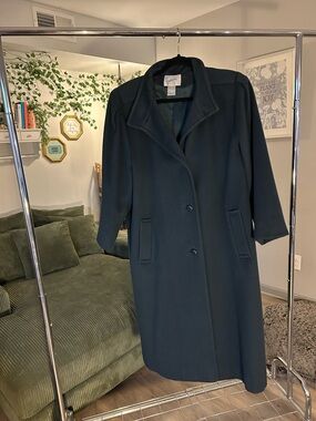 Vintage Jacqueline Ferrar Dark Green Wool Coat